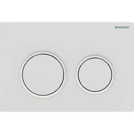 GEBERIT Omega20 przycisk spłukujący  przedni / górny, biały mat-biały-biały mat, easy-to-clean 115085011