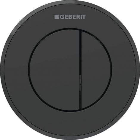 GEBERIT Pneumatyczny przycisk uruchamiający WC Typ 10, ręczny, podtynkowy, Sigma 8cm dwudzielny, czarny mat, easy-to-clean 116056161