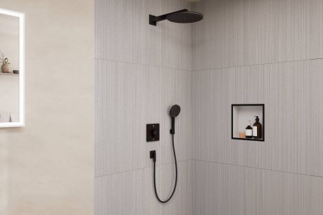 HANSGROHE Raindance Alive S System prysznicowy 300 1jet z baterią termostatyczną i iBox universal 2, podtynkowy czarny mat 24630670