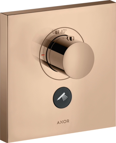 AXOR ShowerSelect Bateria termostatyczna HighFlow do 1 odbiornika z dodatkowym wyjściem, kwadratowa, podtynkowa Czerwony Złoty Polerowany 36716300
