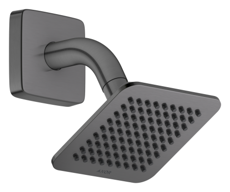 AXOR Citterio C Deszczownica prysznicowa 12 x 12cm 1jet z ramieniem prysznicowym czarny chrom szczotkowany 28810340