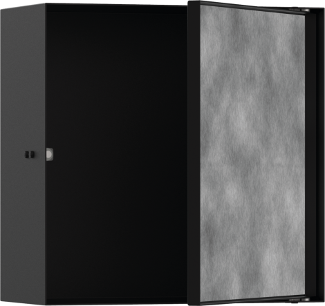HANSGROHE XtraStoris Rock Wnęka ścienna z drzwiczkami do wyłożenia płytkami czarny mat 30 x 30 x 14 cm  56091670