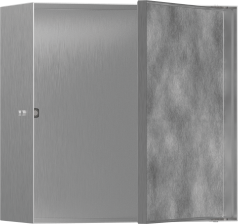 HANSGROHE XtraStoris Rock Wnęka ścienna z drzwiczkami do wyłożenia płytkami stal nierdzewna szczotkowana 30 x 30 x 14 cm  56091800