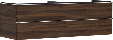 HANSGROHE Xelu Q Szafka pod umywalkę nablatową z 4 szufladami 156 x 55 cm ciemny orzech 54093000