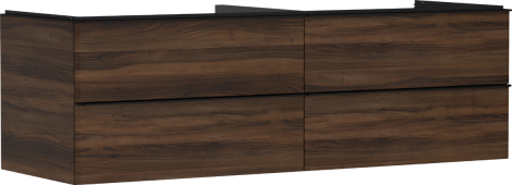 HANSGROHE Xelu Q Szafka pod umywalkę nablatową z 4 szufladami 156 x 55 cm ciemny orzech 54093670