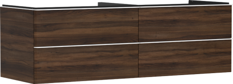 HANSGROHE Xelu Q Szafka pod umywalkę nablatową z 4 szufladami 156 x 55 cm ciemny orzech 54093700