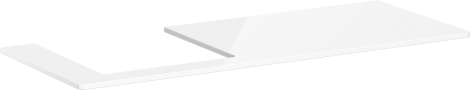 HANSGROHE Xelu Q Blat 136 x 55cm z wycięciem po lewej stronie pod umywalkę wpuszczaną, szlifowaną 50 x 48cm Biały Wysoki Połysk 54097050