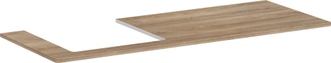 HANSGROHE Xelu Q Blat 136 x 55cm z wycięciem po lewej stronie pod umywalkę wpuszczaną, szlifowaną 50 x 48cm Naturalny Dąb 54097230