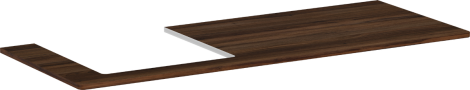 HANSGROHE Xelu Q Blat 136 x 55cm z wycięciem po lewej stronie pod umywalkę wpuszczaną, szlifowaną 50 x 48cm Ciemny Orzech 54097630