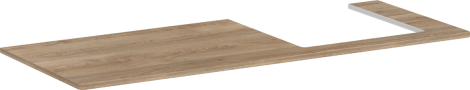 HANSGROHE Xelu Q Blat 136 x 55cm z wycięciem po prawej stronie pod umywalkę wpuszczaną, szlifowaną 50 x 48cm naturalny dąb 54098230