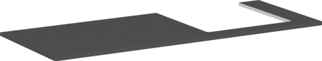 HANSGROHE Xelu Q Blat 136 x 55cm z wycięciem po prawej stronie pod umywalkę wpuszczaną, szlifowaną 50 x 48cm szary diament matowy 54098910