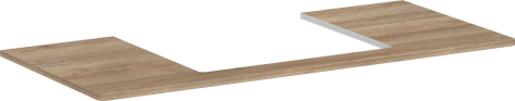 HANSGROHE Xelu Q Blat 118 x 55cm z wycięciem na środku pod umywalkę wpuszczaną, szlifowaną 60 x 48cm naturalny dąb 54111230