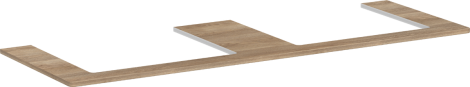 HANSGROHE Xelu Q Blat 156 x 55cm z wycięciami pod 2 umywalki wpuszczane, szlifowaną 60 x 48cm Naturalny Dąb 54112230