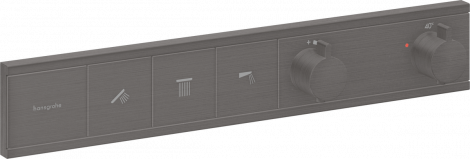 Hansgrohe RainSelect Bateria termostatyczna do 3 odbiorników, podtynkowa, element zewnętrzny czarny chrom szczotkowany 15381340