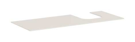 HANSGROHE Xevolos E Blat 137 x 55cm z wycięciem po prawej stronie pod umywalkę wpuszczaną, szlifowaną 50 x 48cm, Piaskowy Beż Matowy 54206780