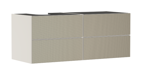 HANSGROHE Xevolos E Szafka pod szlifowaną umywalkę wpuszczaną w blat po lewej stronie z 4 szufladami 137 x 55cm Piaskowy Beż Matowy 54237390