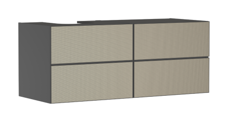 HANSGROHE Xevolos E Szafka pod szlifowaną umywalkę wpuszczaną w blat po lewej stronie z 4 szufladami 137 x 55cm szary lupek matowy 54238390