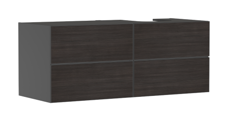 HANSGROHE Xevolos E Szafka pod szlifowaną umywalkę wpuszczaną w blat po prawej stronie z 4 szufladami 137 x 55 cm, szary łupek matowy 54241730