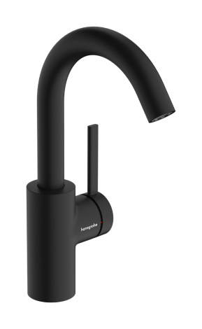 HANSGROHE Zesis S Jednouchwytowa bateria umywalkowa 210 CoolStart z obrotową wylewką i kompletem odpływowym z cięgłem czarny mat 74740670