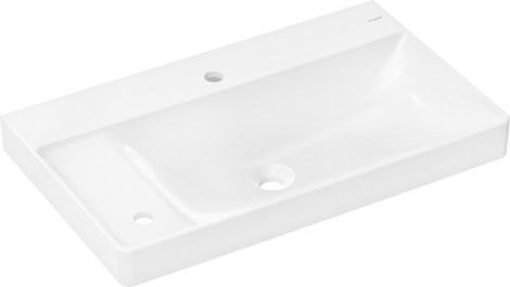 HANSGROHE Xelu Q Umywalka wisząca z półką po lewej stronie 80 x 48cm z 2 otworami na baterie, bez przelewu biały 60320450