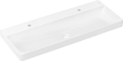 HANSGROHE Xelu Q Umywalka wisząca 120 x 48cm z 2 otworami na baterie, bez przelewu biały 60322450