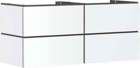 HANSGROHE Xilesa E Szafka pod szlifowaną umywalkę wpuszczaną w blat/nablatową z 4 szufladami PushOpen 137,5 x 55cm biały mat 54306700
