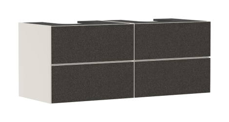 HANSGROHE Xevolos E Szafka pod 2 szlifowane umywalki wpuszczane w blat/nablatowe z 4 szufladami 137 x 55cm, piaskowy beż matowy 54197660