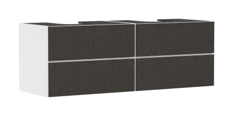 HANSGROHE Xevolos E Szafka pod 2 szlifowane umywalki wpuszczane w blat/nablatowe z 4 szufladami 157 x 55cm, biały mat 54199660