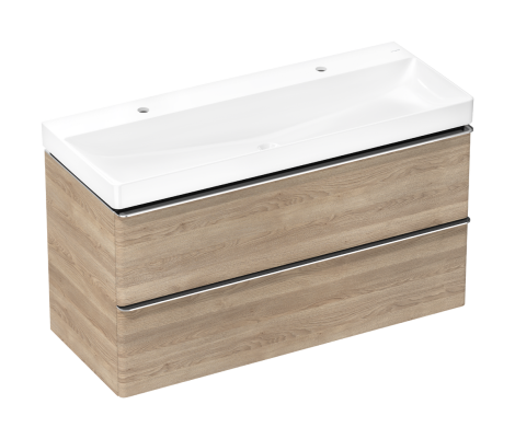 HANSGROHE Xelu Q Zestaw umywalka wisząca z szafką z 2 szufladami 118 x 47,5cm naturalny dąb 54388000