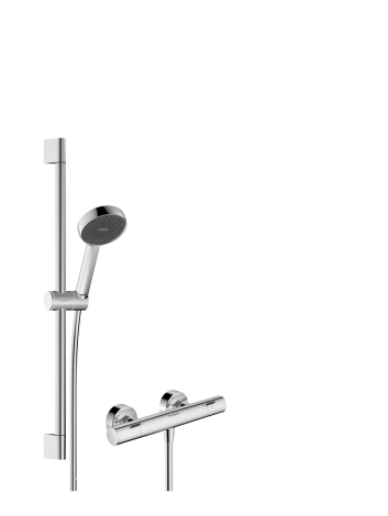 HANSGROHE Activera Select S System prysznicowy 95 2jet EcoSmart z drążkiem 65 cm i termostatem Ecostat Fine, natynkowy chrom  28876000