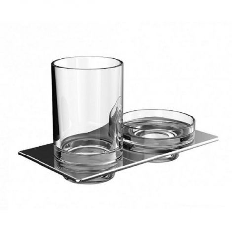 EMCO Art Mydelniczka szklana/szklanka z uchwytem wisząca, chrom 163300100