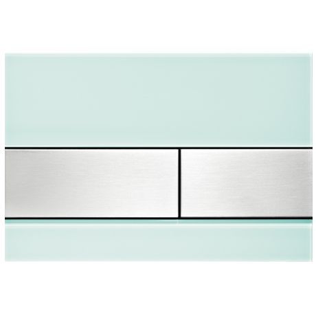 TECE Square przycisk spłukujący ze szkła do WC Szkło zielone, przyciski chrom połysk 9240805