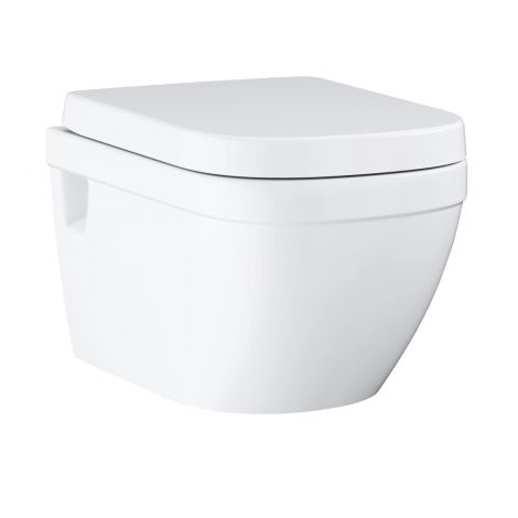 GROHE-Euro Ceramic miska WC wisząca lejowa zestaw, z deską WC biała 39703000