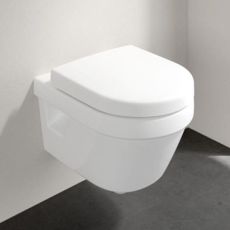 VILLEROY&BOCH Architectura Compact zestaw kombi miska WC wisząca lejowa, bez kołnierza, z deską WC  35 x 48 cm biała 4687HR01