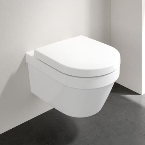 VILLEROY&BOCH Architectura zestaw kombi miska WC wisząca lejowa bez kołnierza, 37 x 53 cm DirectFlush biały, z CeramicPlus 4694HRR1 