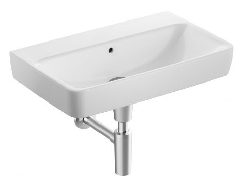 GEBERIT Selnova Compact Umywalka, 65x40 cm, z przelewem, bez otworu na baterię biała 501892007