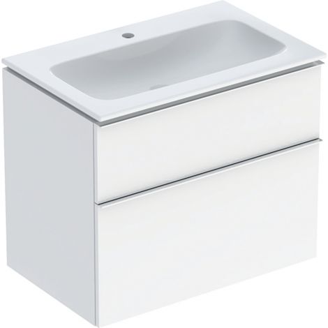 GEBERIT iCon biała umywalka z szafką 75cm z KeraTect 502332012