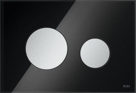 TECE Loop Przycisk spłukujący do WC szkło czarne,przycisk chrom mat 9240655