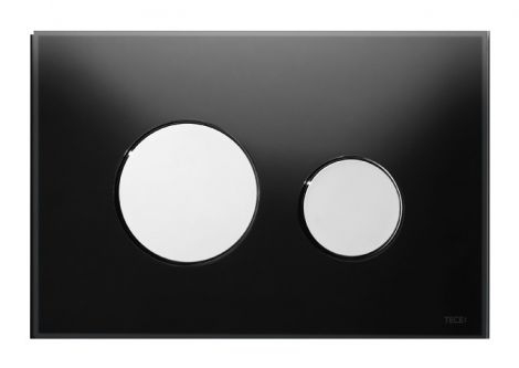TECE loop Przycisk spłukujący do WC szkło czarne, przyciski chrom połysk 9240656 