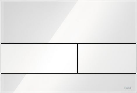 TECEsquare II Szklany przycisk spłukujący do systemu podwójnego spłukiwania szkło białe , przyciski białe 9240800