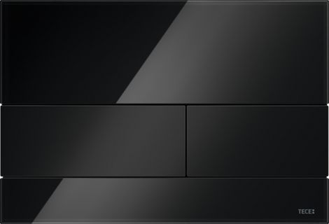 TECEsquare II Szklany przycisk spłukujący do systemu podwójnego spłukiwania czarne szkło, przyciski czarny połysk 9240809