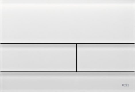 TECEsquare II Szklany przycisk spłukujący do systemu podwójnego spłukiwania Białe, satynowane szkło 9240824