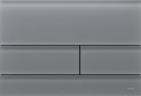 TECEsquare II Szklany przycisk spłukujący do systemu podwójnego spłukiwania szare, satynowane szkło 9240826