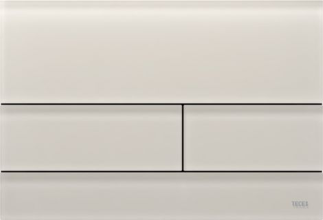 TECEsquare II Szklany przycisk spłukujący do systemu podwójnego spłukiwania piaskowe, satynowane szkło 9240827