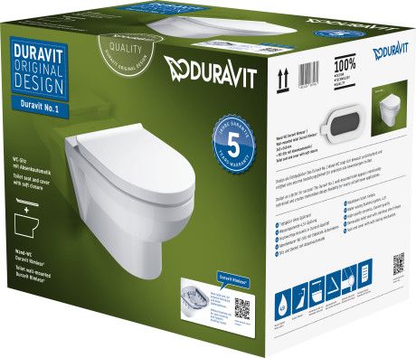 DURAVIT DuraStyle Basic Zestaw WC wiszący Compact Duravit Rimless biały 45750900A1