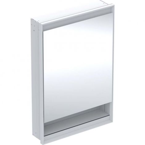 Geberit ONE szafka z lustrem z oświetleniem LED 60x15 cm z jednymi drzwiami, montaż podtynkowy, biała 505820002