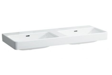 LAUFEN Pro S Umywalka podwójna ścienna 130 x 46 cm  bez otworu na baterie biała H8149680001091 -