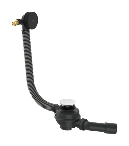  - AXOR Flexaplus Kompletny syfon wannowy z przelewem czarny mat 42541670 - 42541670 - Łazienki Szydłowski