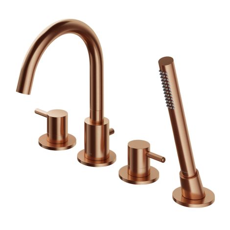 - OMNIRES Y bateria wannowa 4-otworowa, miedź szczotkowana Y1232CPB - Y1232CPB - Łazienki Szydłowski