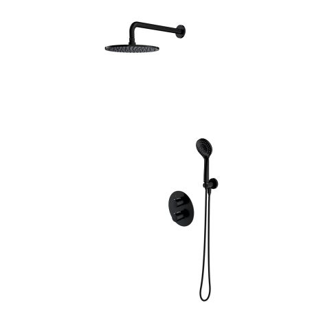  - OMNIRES Y zestaw natryskowy z deszczownicą, termostatyczny podtynkowy, czarny półmat SYSYT05BL - SYSYT05BL - Łazienki Szydłowski